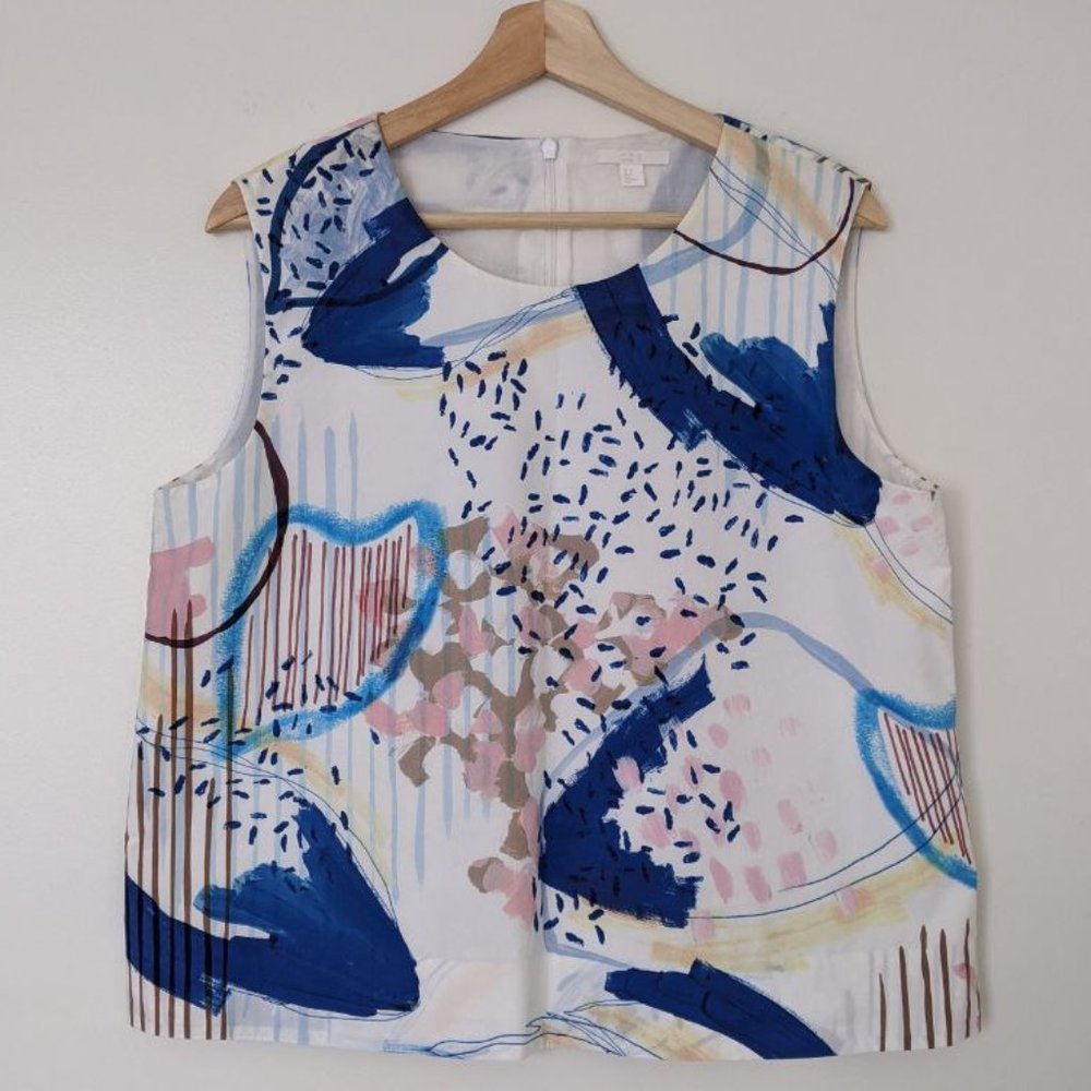 COS printed sleeveless top size 10